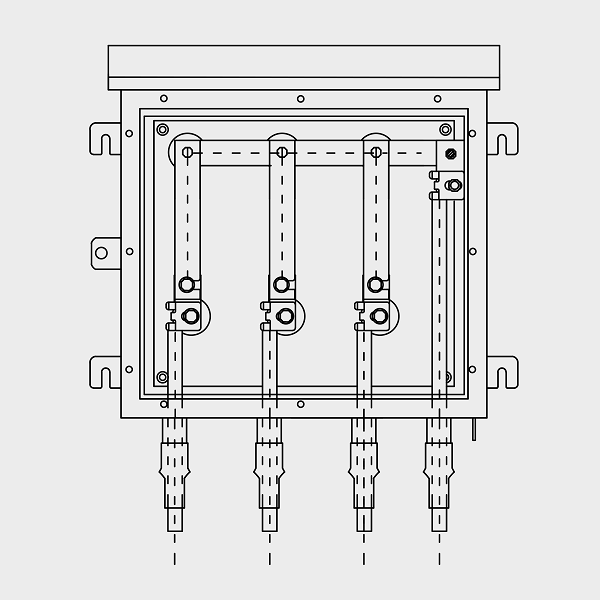Three Phase Earthing Link Box for Single Cable Earthing electrical link box plan